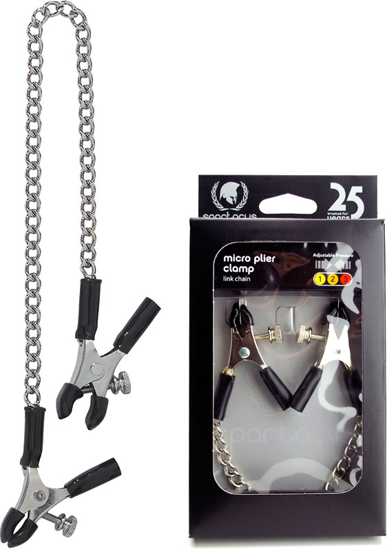 Spartacus Micro Plier Nipple Clamps with Link Chain