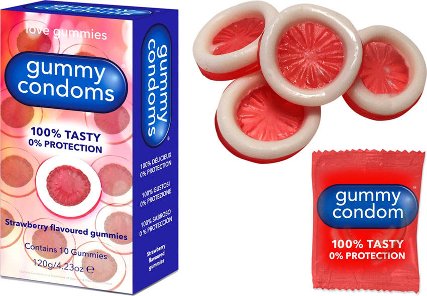 Bonbons Gummy Condoms en forme de préservatifs (10 bonbons)