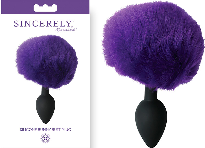 Sportsheets Sincerely butt plug with rabbit tail - Purple