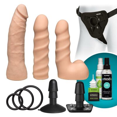 Doc Johnson Dual Density Starter Set - Gode-ceinture et accessoires
