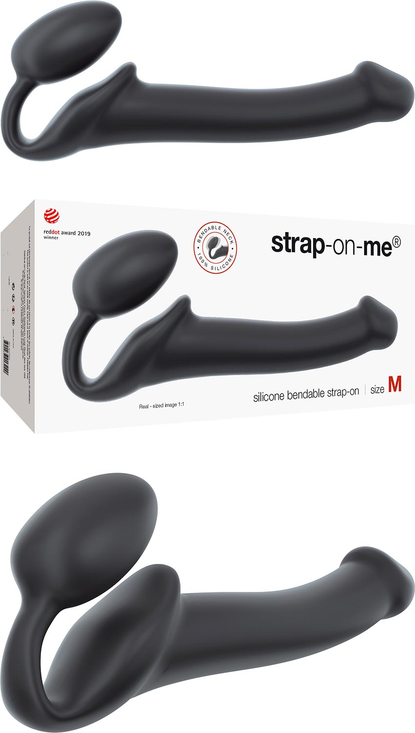 Double sextoy strap-on-me Bendable - Noir