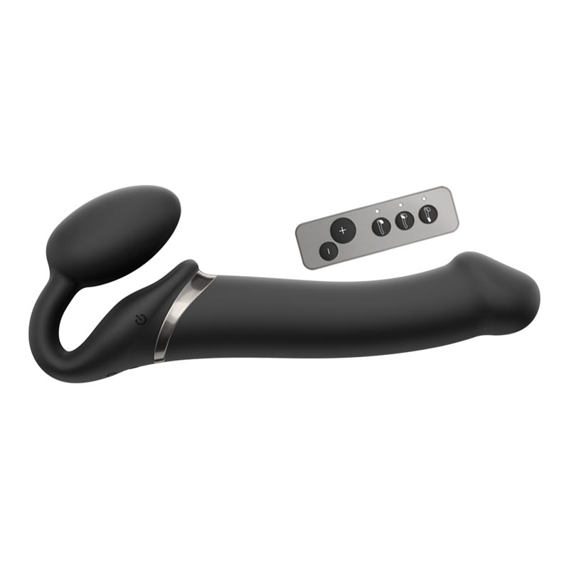 Doppio sex toy vibrante strap-on-me Vibrating Bendable - Nero