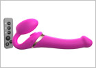 Multi Orgasm Bendable Strap-on-me vibrating triple sex toy - Fuchsia (L)