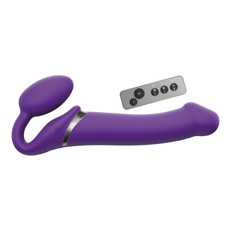 Strap-on-me Vibrating Bendable vibrierendes Doppelsextoy - Violett (L)