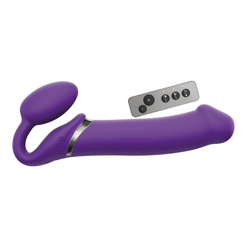 Strap-on-me Vibrating Bendable vibrierendes Doppelsextoy - Violett (XL