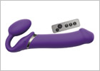 Double sextoy vibrant strap-on-me Vibrating Bendable - Violet (XL)