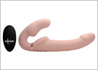 Strap U Evoke vibrating strapless dildo with remote control - Beige