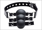Strict ball gag with 3 interchangeable balls - Black