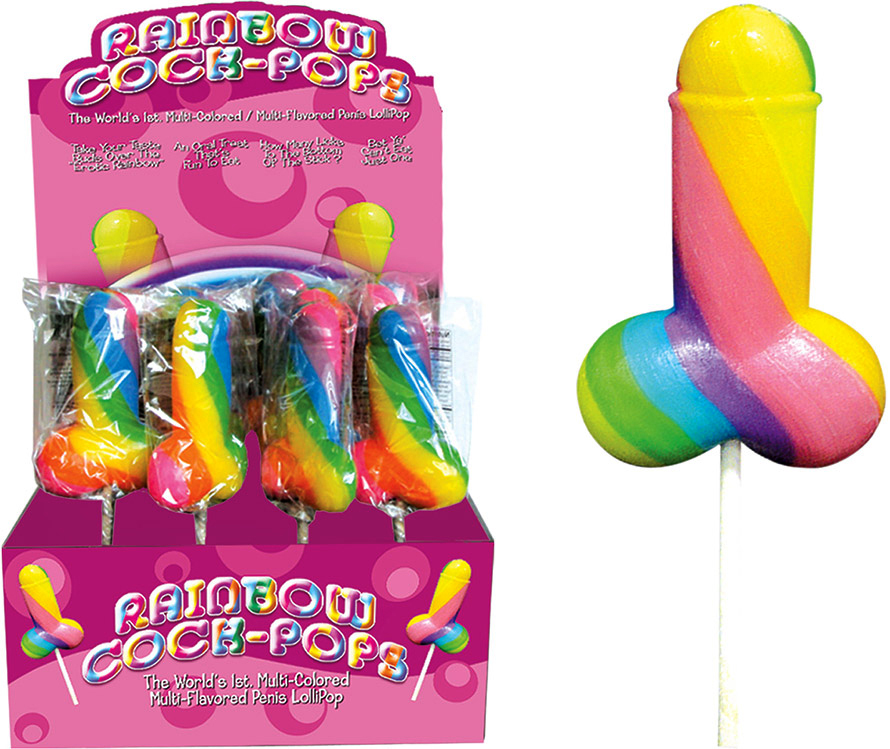 Sucette géante en forme de pénis Rainbow Cock Pops