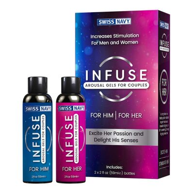 Swiss Navy Infuse | Gels stimulants pour couples | 2 en 1 | 2x 59 ml