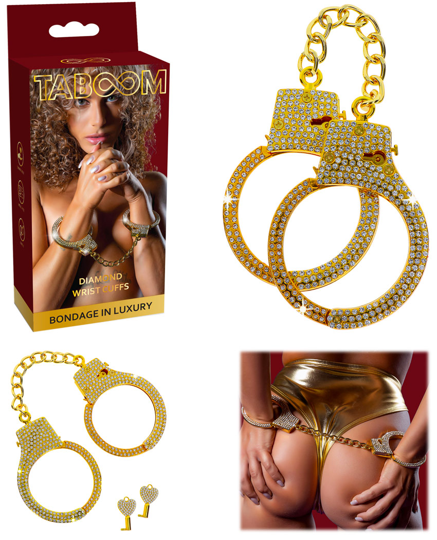 Taboom Diamond Wrist Cuff Metall Handschellen - Goldfarbig