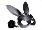 Tailz Bunny mask and Butt plug bondage set - Black