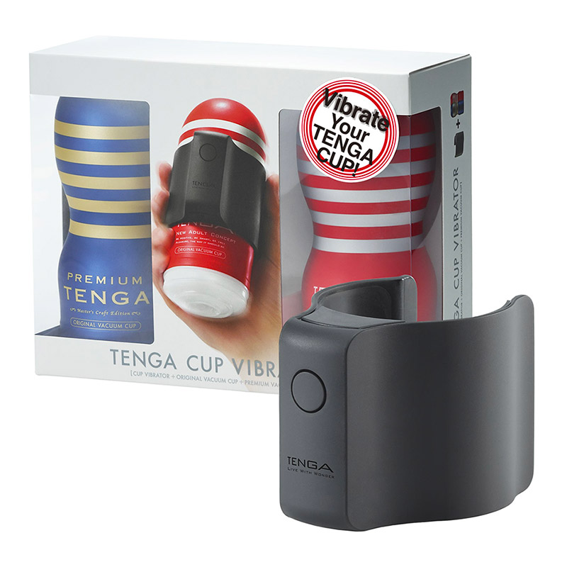 Set of Reusable Masturbators with Tenga Cup Vibrator