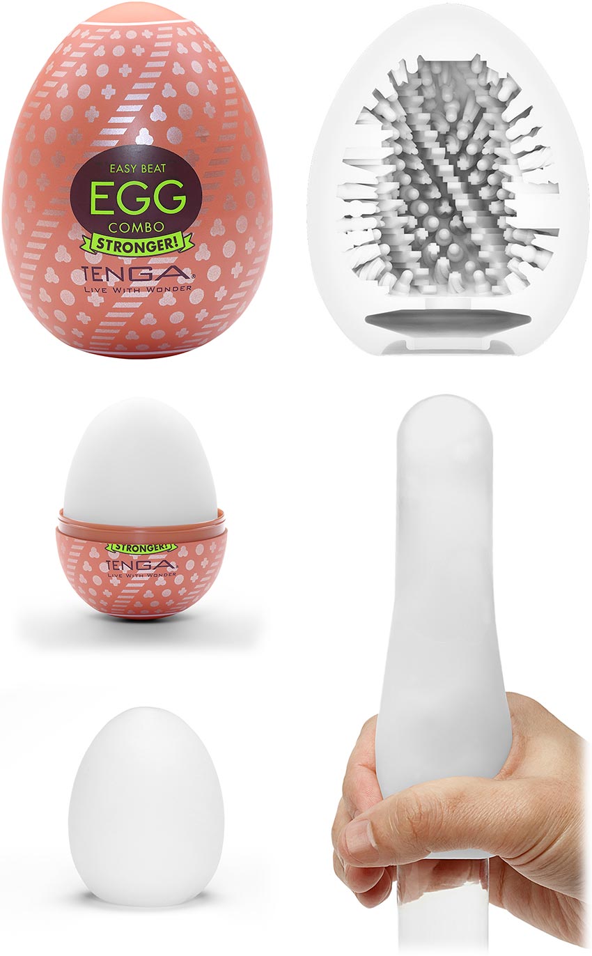 Tenga Egg Combo | Masturbator with heavily textured sleeve