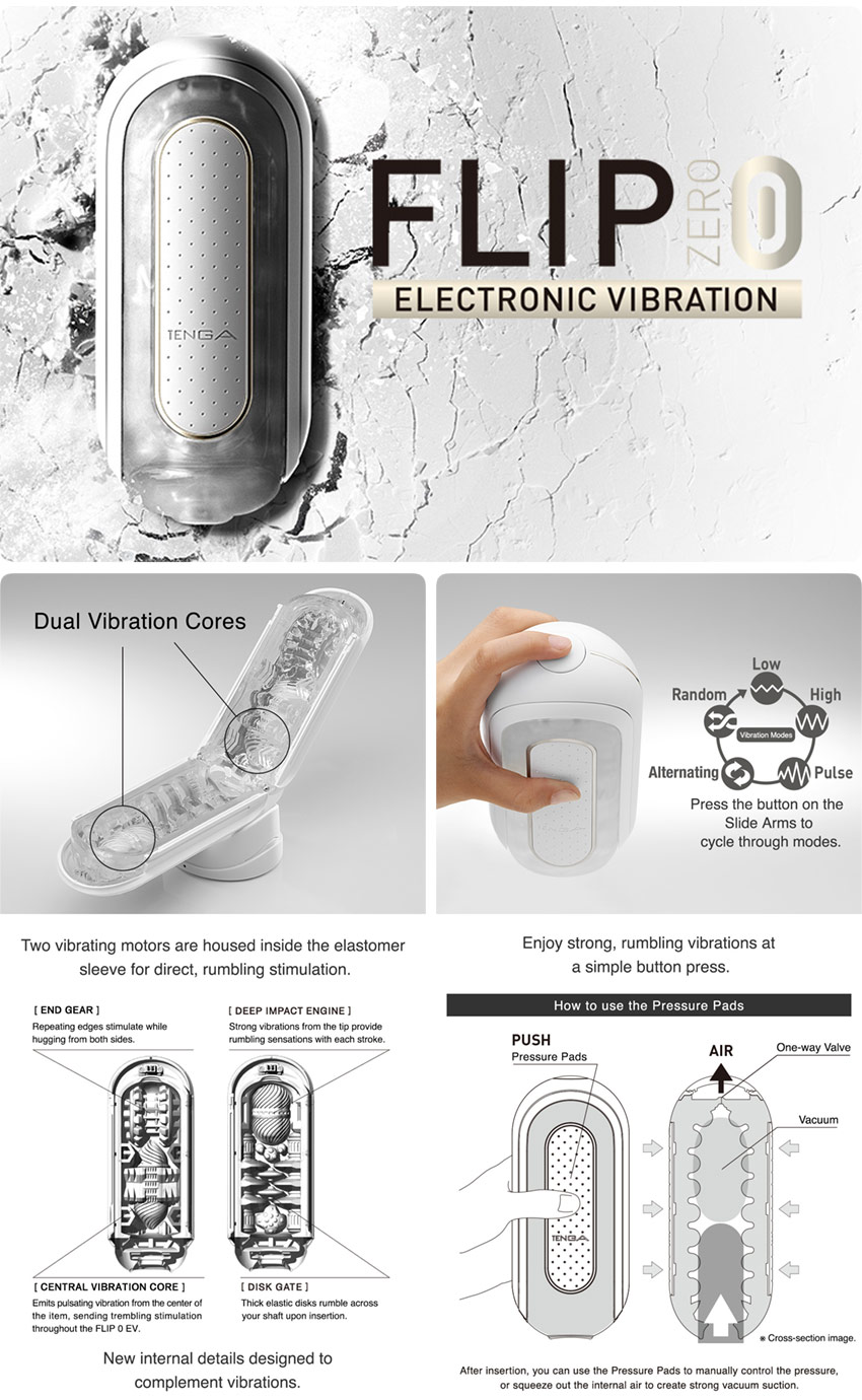 Tenga Flip Zero Electronic Vibration Masturbator - White