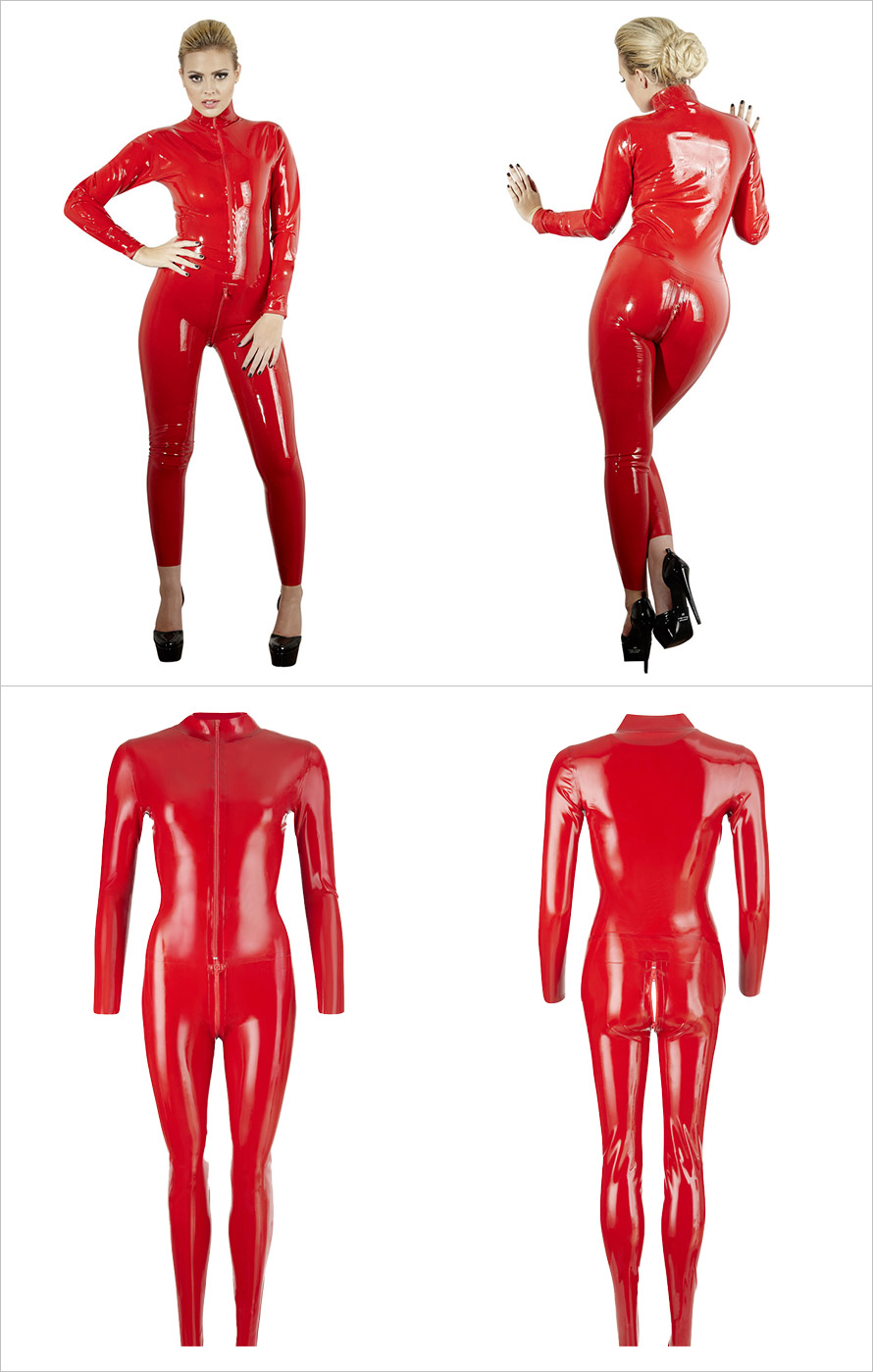 The Late X Collection Tight latex catsuit - Red (S)
