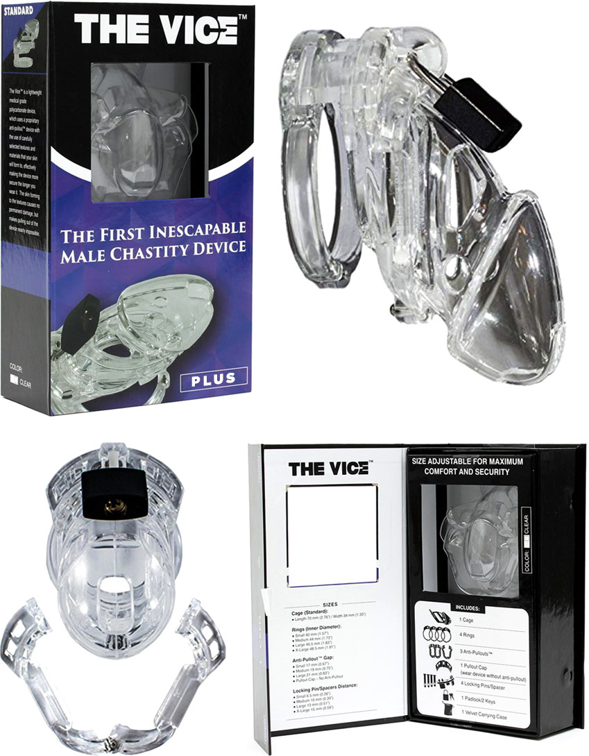 The Vice Plus chastity cage - See-through