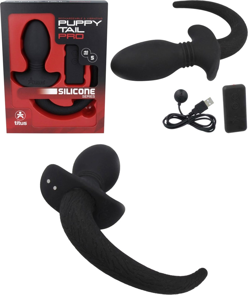 Titus Puppy Tail Pro vibrierender Analplug aus Silikon mit Schwanz