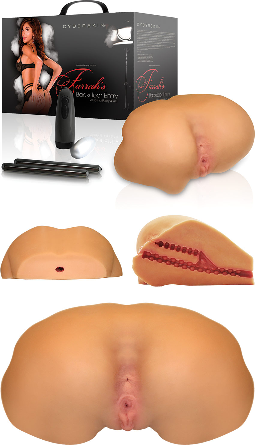 Farrah's Backdoor Entry vibrating masturbator (Vagina and anus)