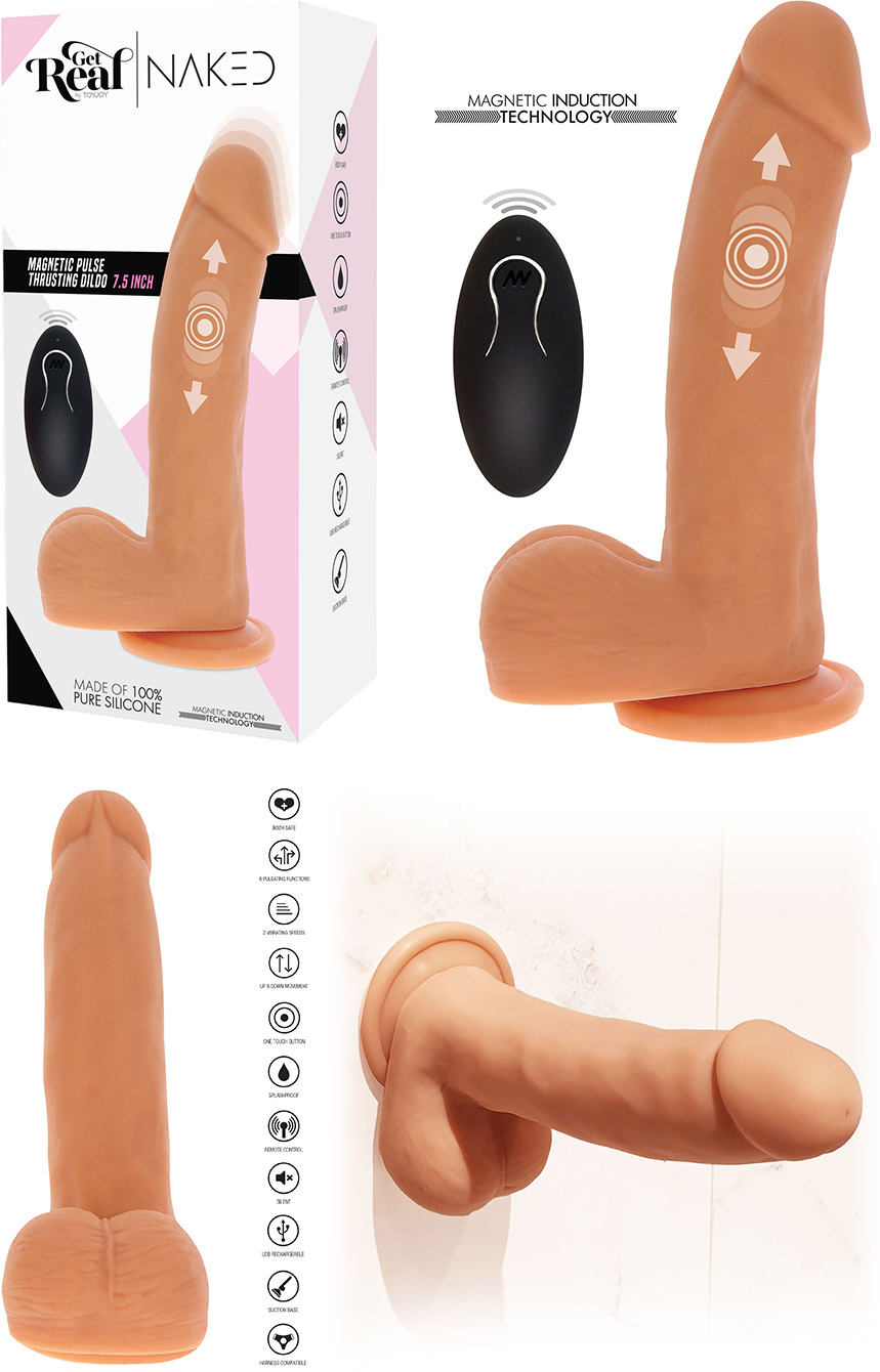 ToyJoy Get Real Naked Magnetic Pulse Vibrator - 16 cm