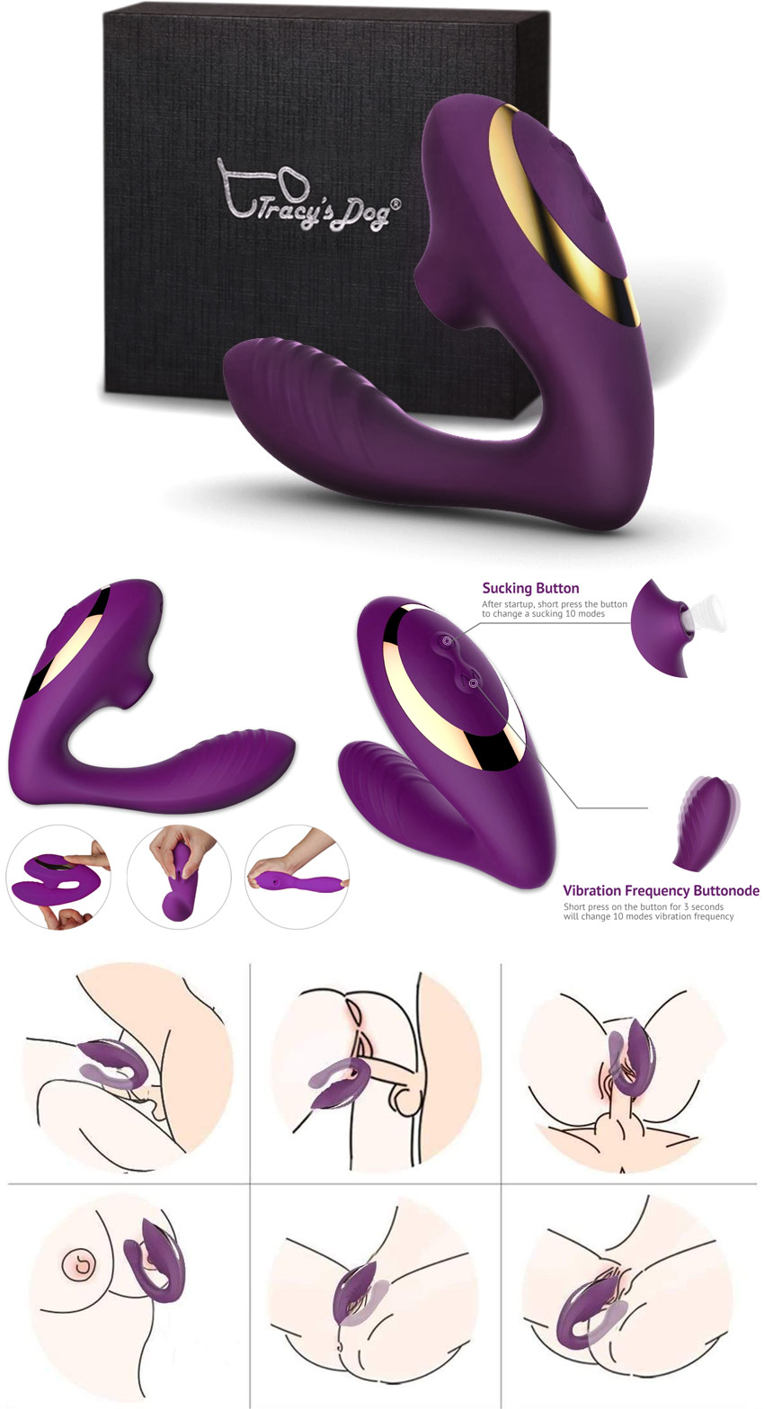 Tracy's Dog Dual - Vaginal- und Klitorisstimulator - Violett