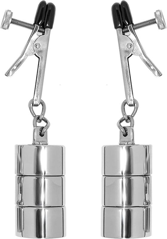 Triune nipple clamps with detachable adjustable weights