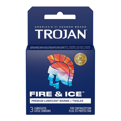 Trojan Fire & Ice | Den weiblichen G-Punkt stimulierendes Kondom | 10 St.