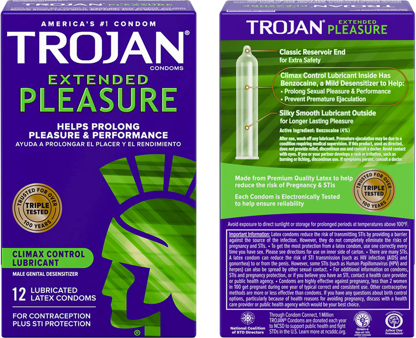 Preservativi Trojan Extended (12 preservativi)