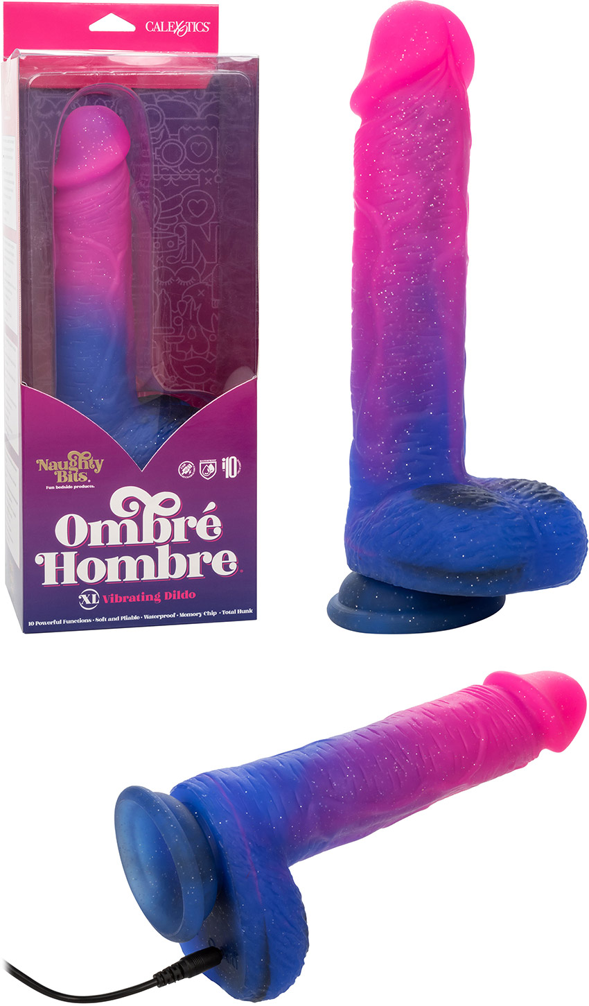 Naughty Bits Ombré Hombre XL | Vibratore a ventosa | 17 cm