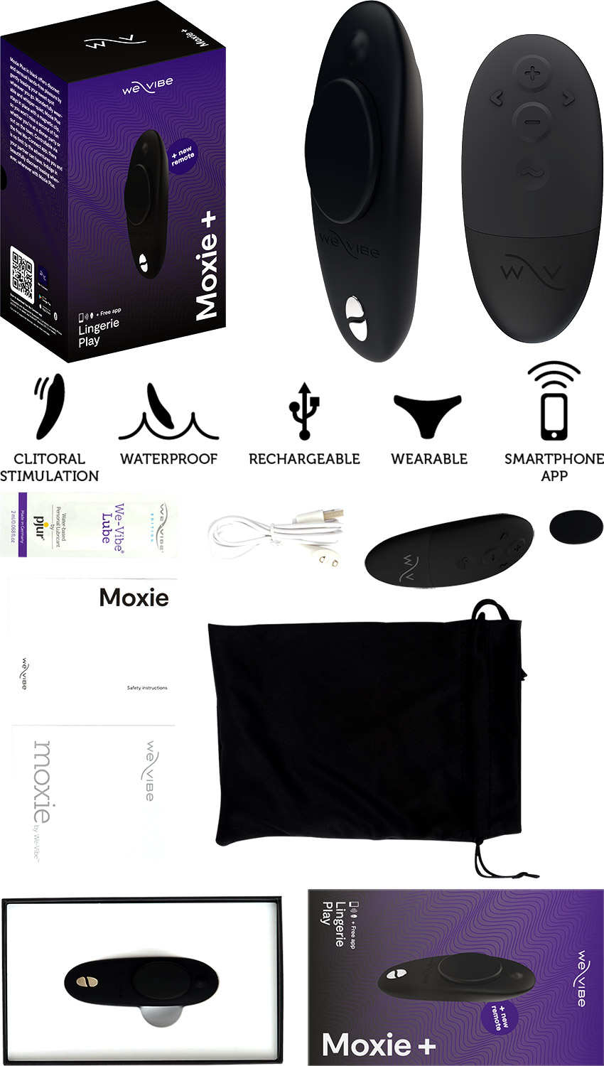 Stimulateur de clitoris vibrant et clipsable We-Vibe Moxie Plus - Noir