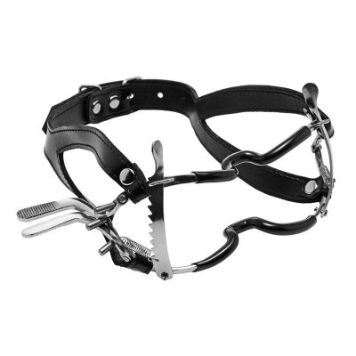 Bâillon écarteur de bouche Whitehead Ratchet avec lanières en cuir