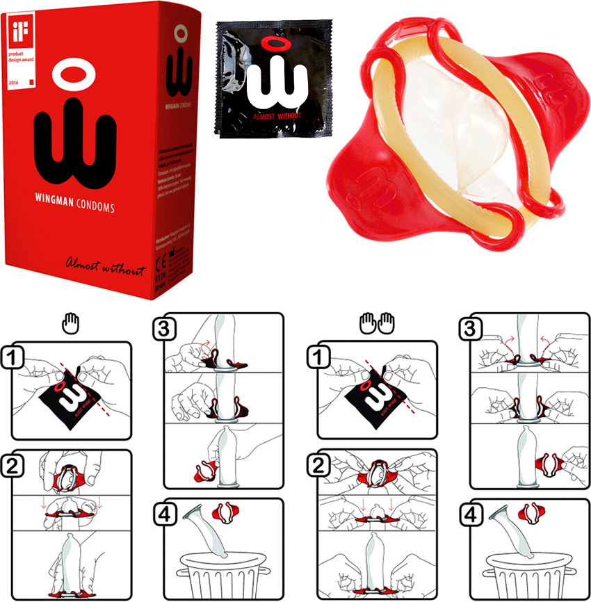 Preservativi Wingman con applicatore (8 Preservativi)