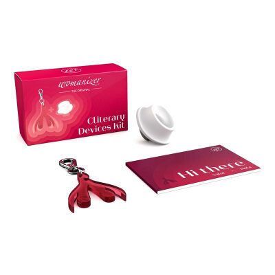 Womanizer Cliterary Set | Silikonaufstz | Schlüsselanhänger | Broschüre