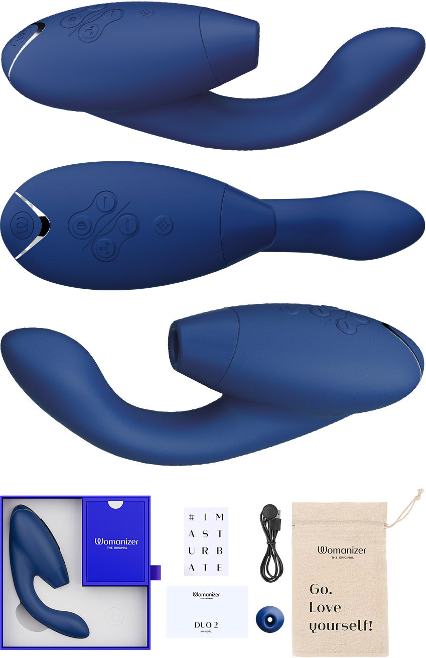 Womanizer DUO 2 (Stimulation clitoridienne et vaginale) - Bleu