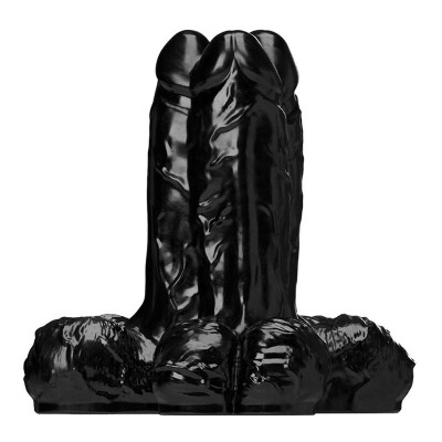 All Black Steroid Gape, Set & Match | Dildo mit 3 Penissen nachbildend