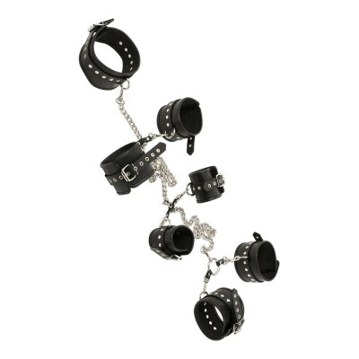 Zado | BDSM-Fesselset aus Leder mit Metallverbindungskette