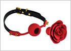 Zalo & Upko ball gag with rose - Red & black